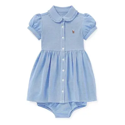 Dětské bavlněné šaty Polo Ralph Lauren modrá barva, mini, 310734896002