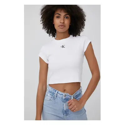 Tričko Calvin Klein Jeans dámský, bílá barva, J20J218337