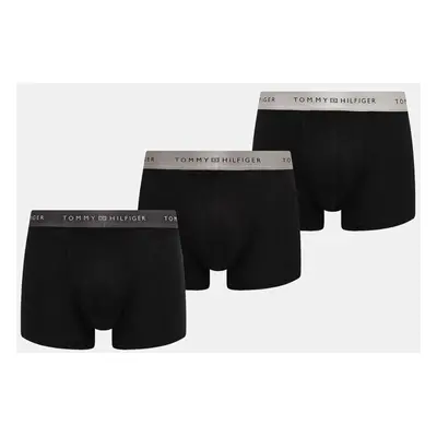 Boxerky Tommy Hilfiger 3-pack pánské, černá barva, UM0UM03411