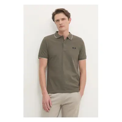 Polo tričko Calvin Klein zelená barva, K10K112751