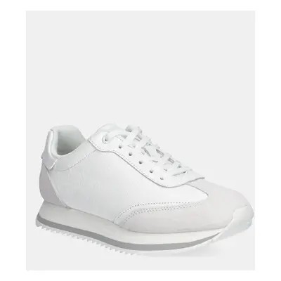 Sneakers boty Calvin Klein RUNNER LACE UP - MONO MIX bílá barva, HW0HW02294