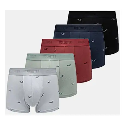 Boxerky Hollister Co. 5-pack pánské, hnědá barva, KI314-4010