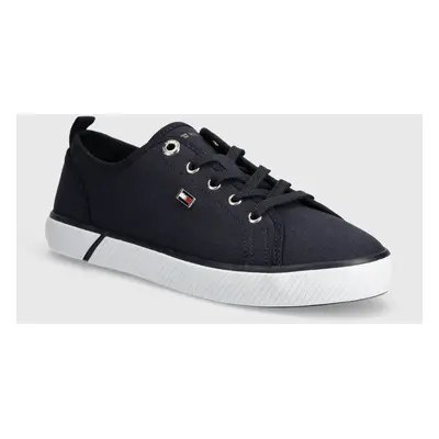 Tenisky Tommy Hilfiger VULC CANVAS SNEAKER dámské, tmavomodrá barva, FW0FW08063