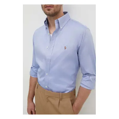 Bavlněná košile Polo Ralph Lauren slim, s límečkem button-down, 712859009