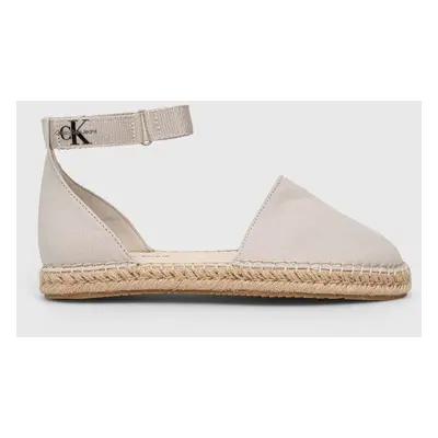 Espadrilky Calvin Klein Jeans ANKLE ESPADRILLE BTW béžová barva, YW0YW01027