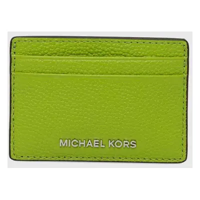 Kožené pouzdro na karty MICHAEL Michael Kors oranžová barva