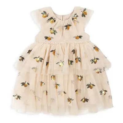 Dívčí šaty Konges Sløjd YVONNE FAIRY DRESS béžová barva, mini, KS102156