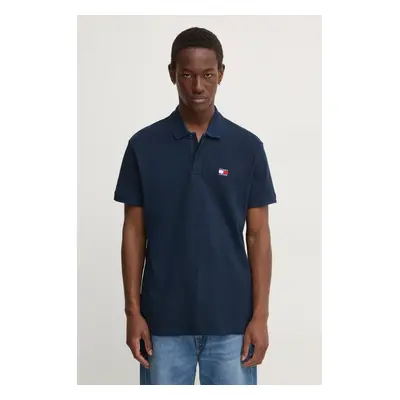 Bavlněné polo tričko Tommy Jeans modrá barva, DM0DM18314