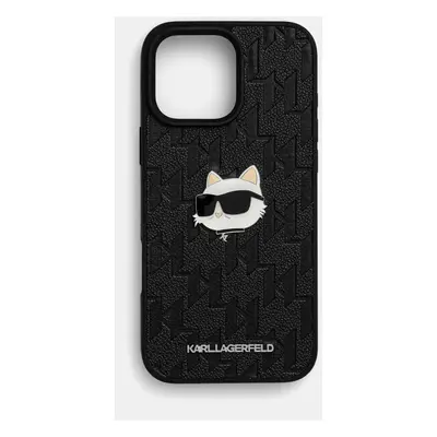 Obal na telefon Karl Lagerfeld iPhone 16 Pro Max 6.9 černá barva, KLHCP16XPGKLCHPK