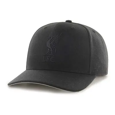 Čepice z vlněné směsi 47brand Liverpool FC černá barva, s aplikací, EPL-CLZOE04WBP-BKC