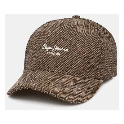 Kšiltovka Pepe Jeans WEST CAP hnědá barva, vzorovaná, PL040362