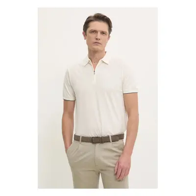 Bavlněné polo tričko Hackett London béžová barva, HM563379