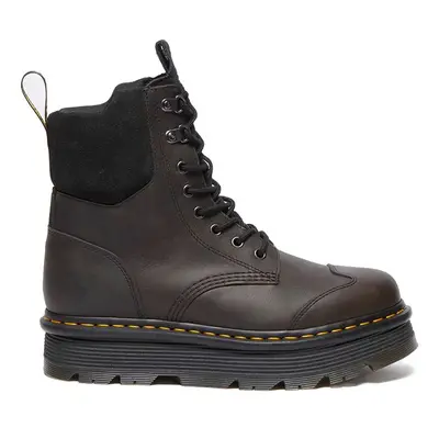 Kožené workery Dr. Martens Zebzag 8 Tie hnědá barva, na platformě, lehce zateplené, DM32116733