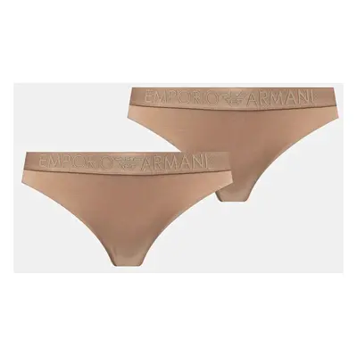 Tanga Emporio Armani Underwear 2-pack béžová barva, 163333 4F235