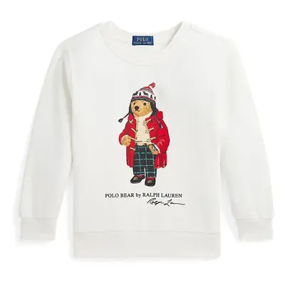 Dětská mikina Polo Ralph Lauren bílá barva, s potiskem, 322960439002