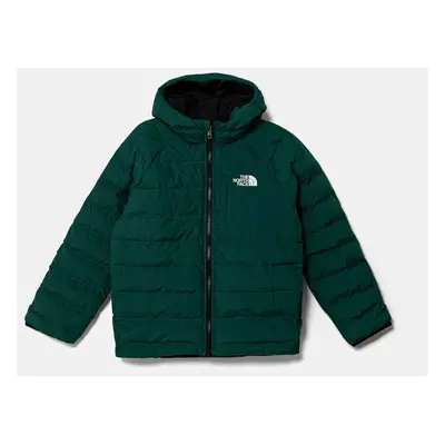 Dětská oboustranná bunda The North Face REVERSIBLE PERRITO HOODED JACKET zelená barva, NF0A88TWN