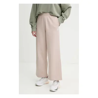 Tepláky adidas Originals Femme Galore Wideleg Fleece Pants béžová barva, hladké, JN3029