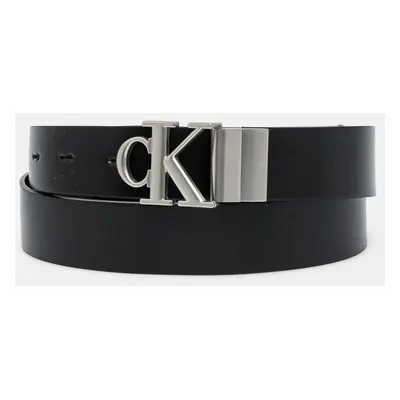 Oboustranný kožený pásek Calvin Klein Jeans dámský, černá barva, K60K612288