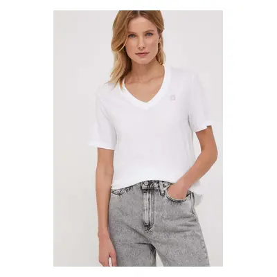 Bavlněné tričko Calvin Klein Jeans bílá barva, J20J222560