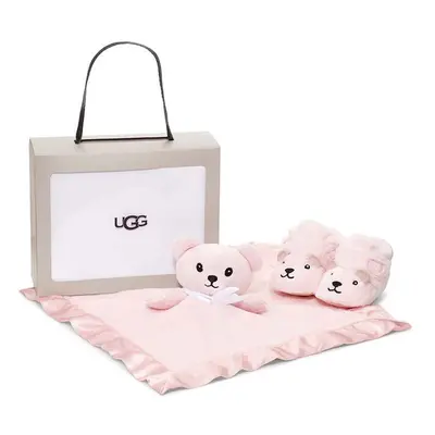 Dětské boty UGG Bixbee And Lovey Bear Stuffie růžová barva