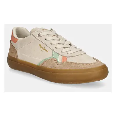 Semišové sneakers boty Pepe Jeans PLS31586 béžová barva, TRAVIS RETRO W