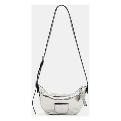 Kožená kabelka AllSaints MADEA CROSSBODY stříbrná barva, W231XB