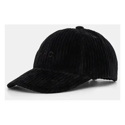 Manšestrová kšiltovka A.P.C. casquette charlie černá barva, COEZQ.M24069