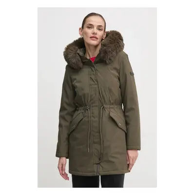 Parka Dkny dámská, zelená barva, zimní, DLEMPT22