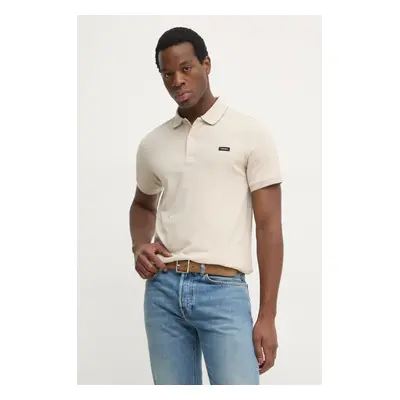 Polo tričko Calvin Klein béžová barva, K10K112751