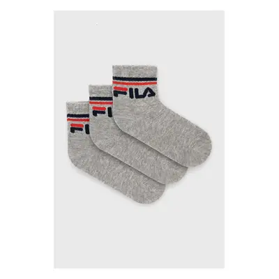 Dětské ponožky Fila (3-pack) šedá barva