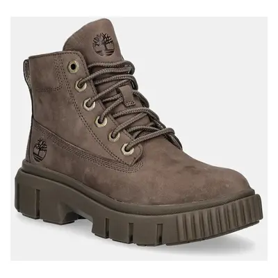 Semišové workery Timberland Greyfield dámské, hnědá barva, na platformě, TB0A2FT6EM51