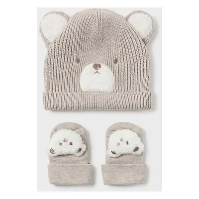 Kojenecký set - čepice a ponožky Mayoral Newborn 2-pack béžová barva, 9770