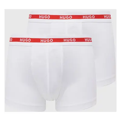 Boxerky HUGO (2-pack) pánské, bílá barva, 50469775