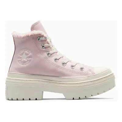 Kožené kecky Converse Chuck Taylor All Star Lugged Heel dámské, růžová barva, A09346C