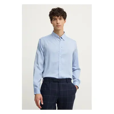 Košile Sisley pánská, modrá barva, regular, s límečkem button-down, 5SEQSQ049