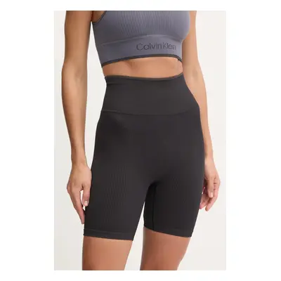 Tréninkové šortky Calvin Klein Performance černá barva, hladké, high waist, 00GWS4L735