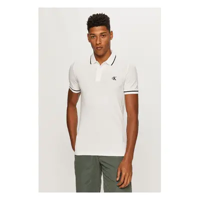 Polo tričko Calvin Klein Jeans bílá barva, J30J315603