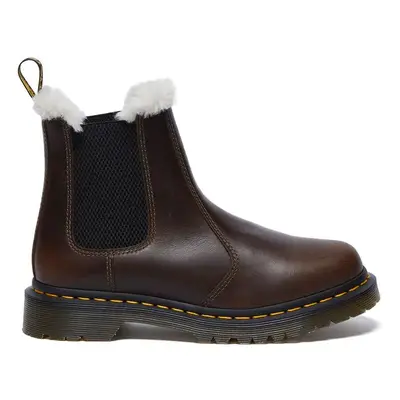 Boty s gumou Dr. Martens 2976 Leonore dámské, hnědá barva, na plochém podpatku, zateplené, DM320