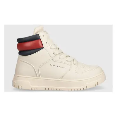 Dětské sneakers boty Tommy Hilfiger béžová barva