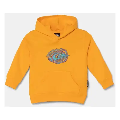 Dětská mikina Quiksilver GRAPHIC HOODIE oranžová barva, s kapucí, s potiskem, AQKFT03044