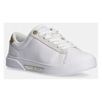 Kožené sneakers boty Tommy Hilfiger CHIC COURT SNEAKER bílá barva, FW0FW08382