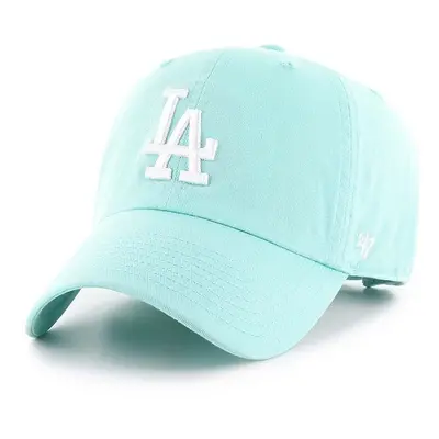 Bavlněná baseballová čepice 47brand MLB Los Angeles Dodgers tyrkysová barva, s aplikací, B-RGW12