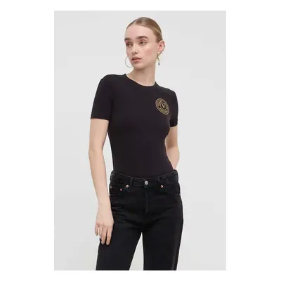 Tričko Versace Jeans Couture černá barva, 76HAHT02 CJ03T