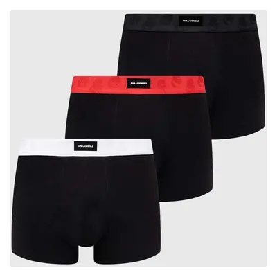 Boxerky Karl Lagerfeld 3-pack pánské, černá barva, 245M2102