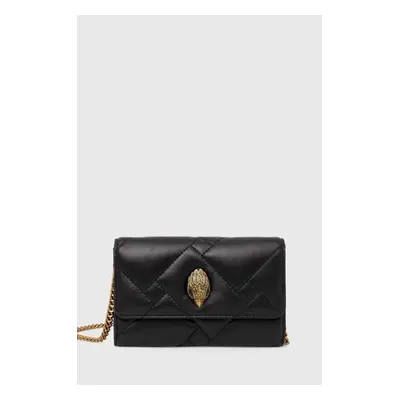 Kožené psaníčko Kurt Geiger London WALLET ON CHAIN PUFF černá barva, 2732600109