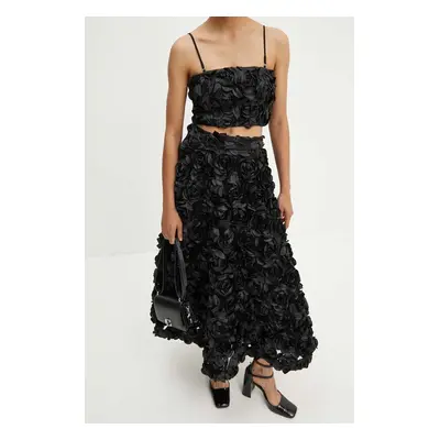 Sukně Rotate Maxi Sun Skirt černá barva, maxi, áčková, 112951100