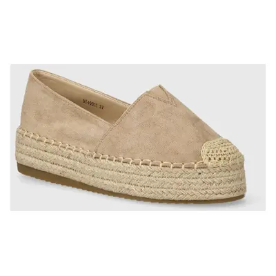 Espadrilky Answear Lab béžová barva, na platformě