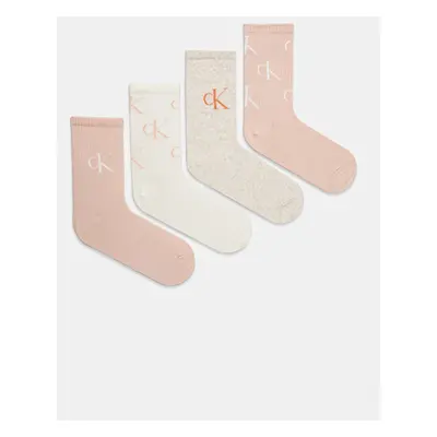 Ponožky Calvin Klein Jeans 4-pack dámské, oranžová barva, 701229463