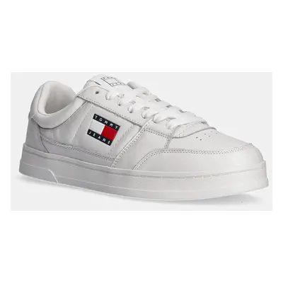 Kožené sneakers boty Tommy Jeans TJM THE GREENWICH NEW ESS bílá barva, EM0EM01574