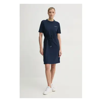 Bavlněné šaty Tommy Hilfiger tmavomodrá barva, mini, WW0WW40734